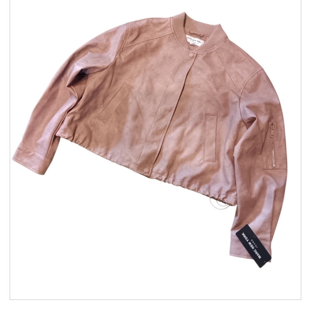 Marc New York Tan  Bomber Jacket Sz S New